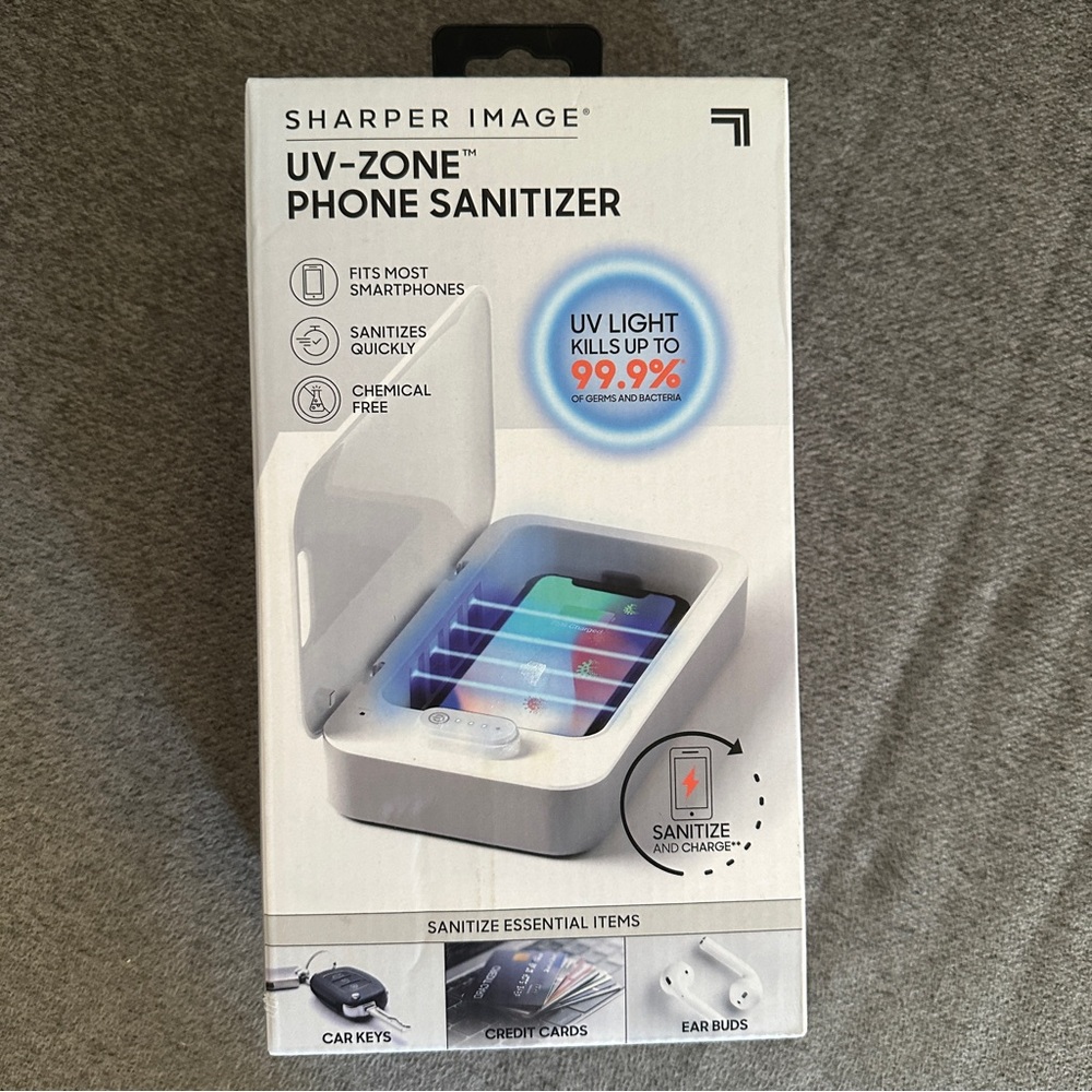 Sharper Image UV Zone Phone Sanitizer and Charger NEW